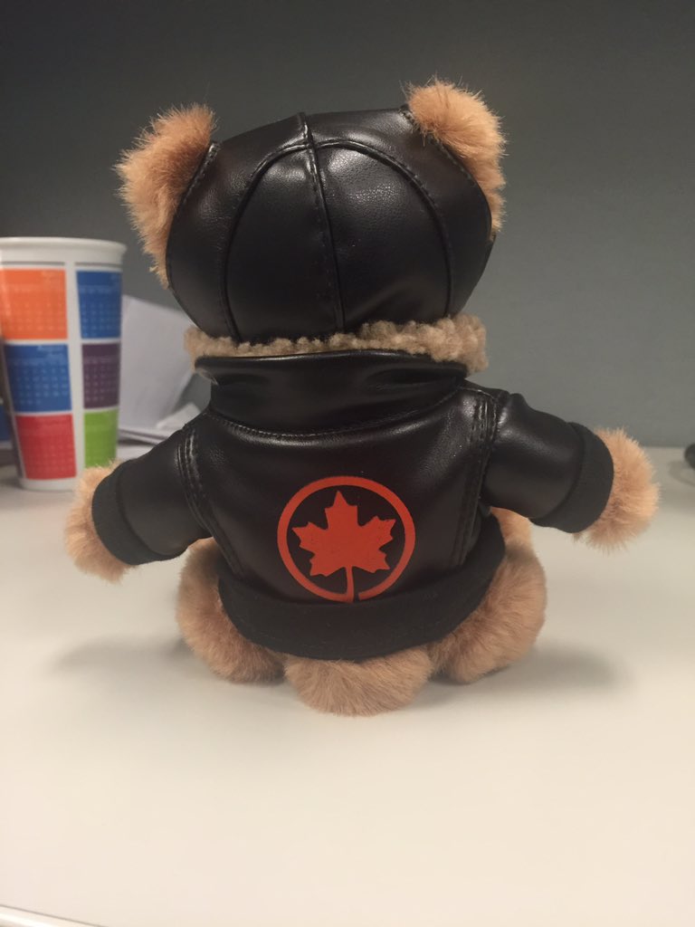 CharlotteB_AC's tweet photo. Cutest gift from @anca_at_AC ! Now all I need is my own @AirCanada jacket to match!!! #FlyAC https://t.co/zzIljFROai