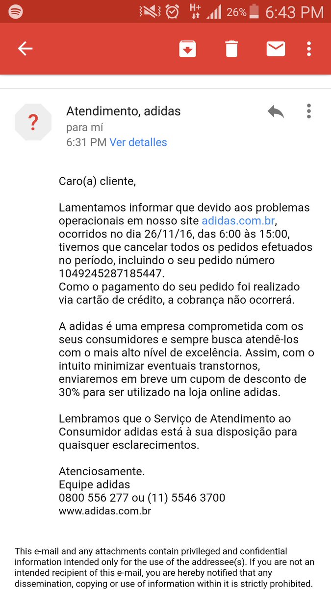 adidas 0800 atendimento