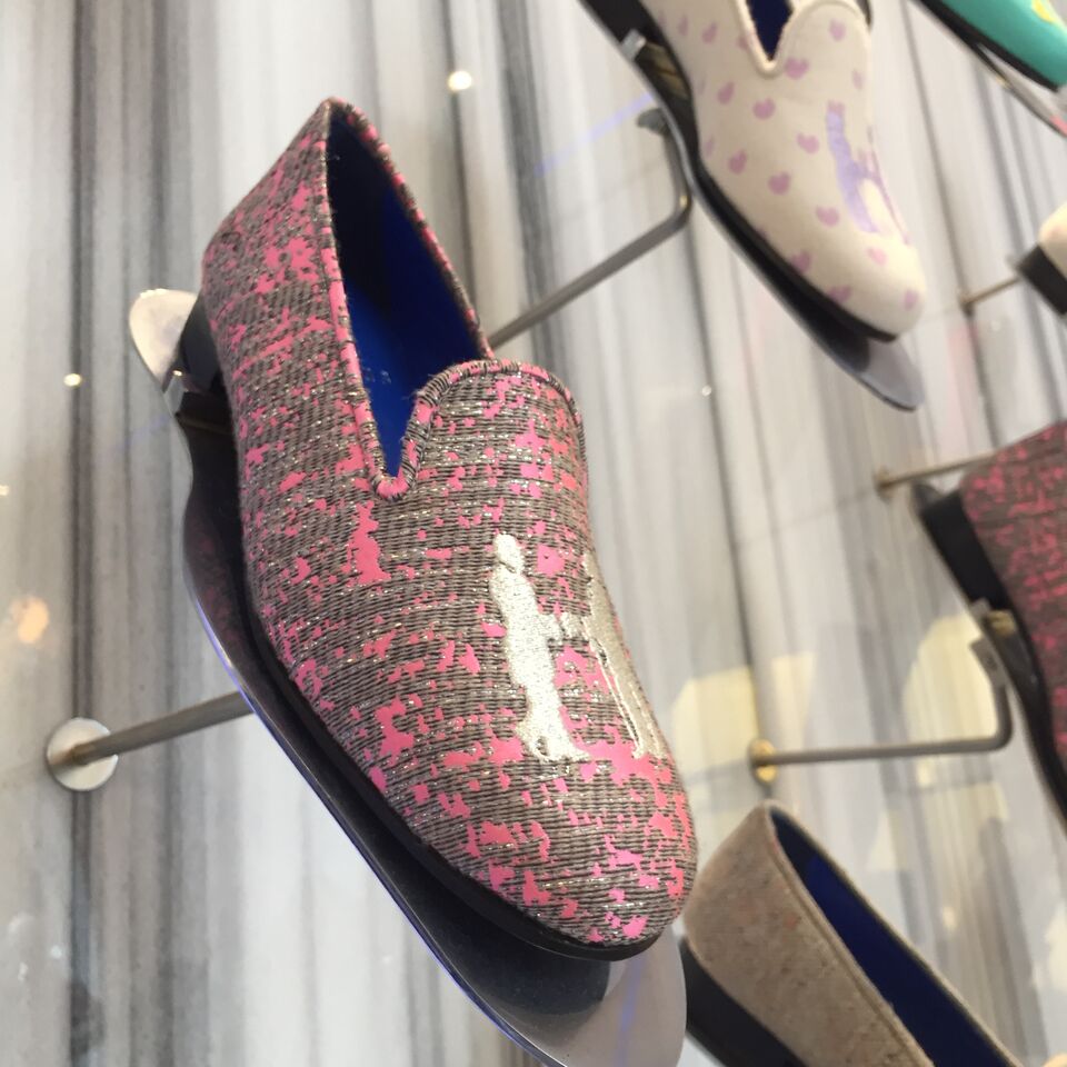 Add a little sparkle to your holiday wardrobe in these pink metallic slippers. They also come in signature #Hadleighs blue! #HGirlStyle
