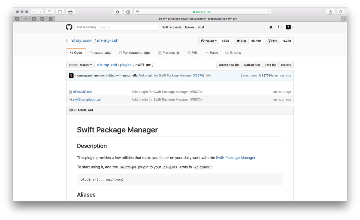 thomaspaulmann's tweet image. My #swiftPackageManager plugin for @ohmyzsh was merged. Be faster with aliases like `spx` instead of `swift package generate-xcodeproj` ...