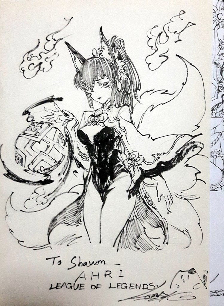 Ahri sketch trade with the super amazing @loiza0319 !! I cannot be more happy mine pales in comparison to his 
