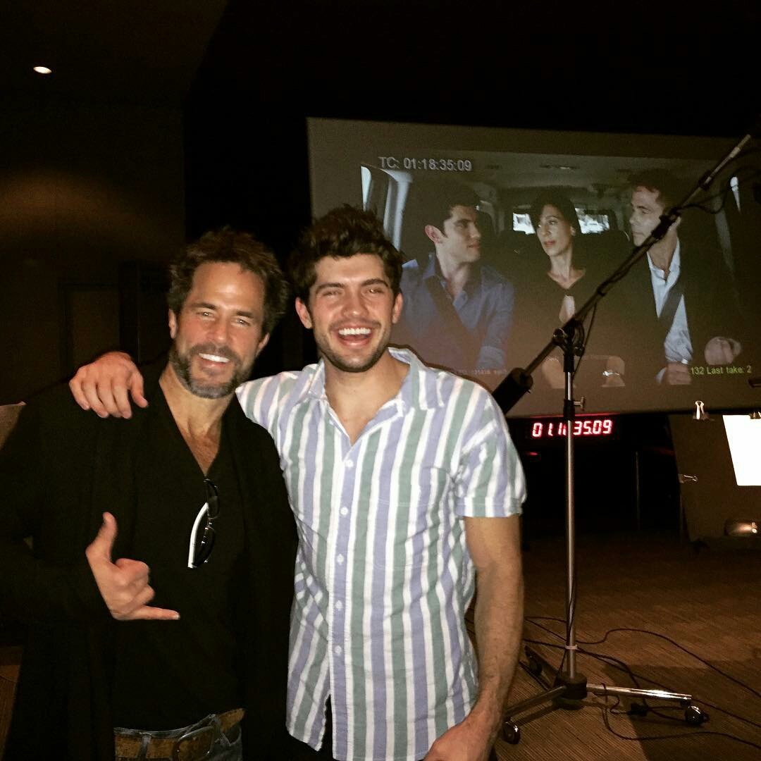 FamousinLove_TV's tweet photo. #AlanMills @ShawnC4real and #RainerDevon @CarterJenkins at the WB #FamousInLove doing ADR work. https://t.co/5X89J9aWDN
