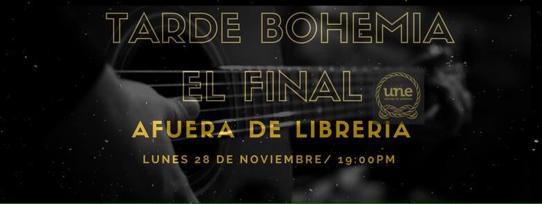 Hoy la última Tarde Bohemia del año y de nuestra gestión. No falten. 🎤🎼🎻🎸🎺🎷