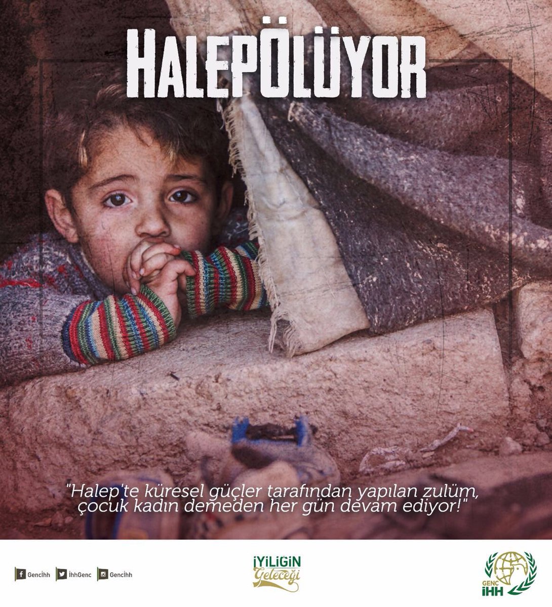 Yere düştü mazlum çocukların ölü kırıntısı, öpüp bir ekmek gibi kenara koyamadık.#HalepÖlüyor