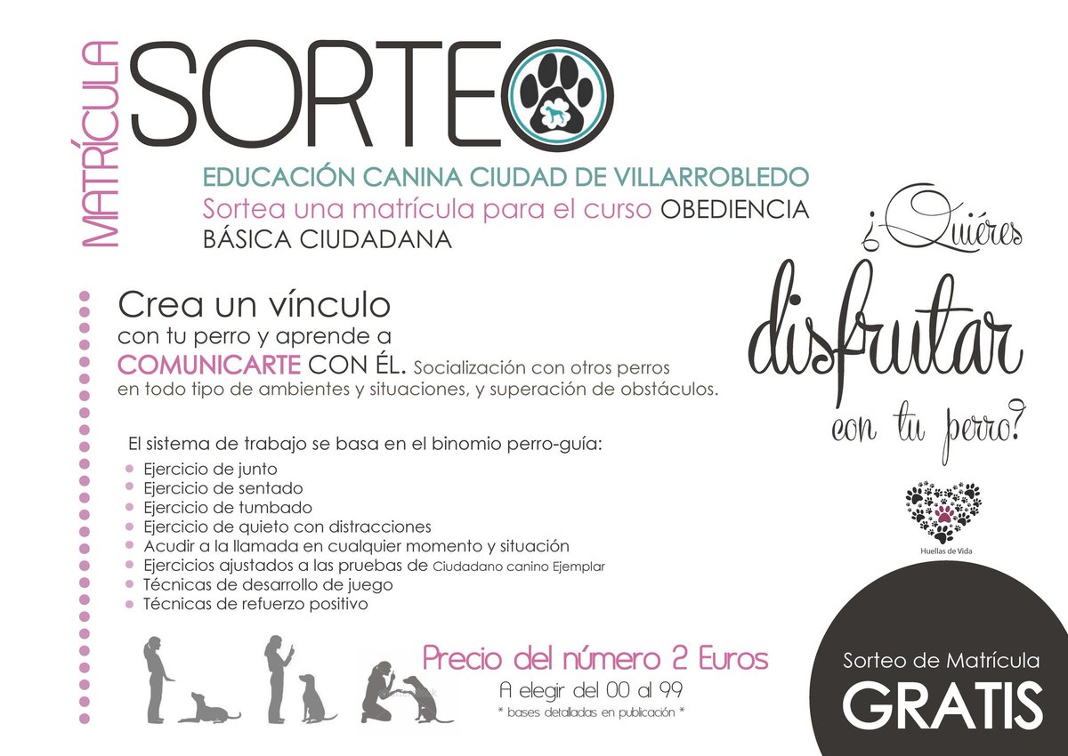 huellasdevidda's tweet photo. Animat a participar!
Educación Canina Ciudad d VDO nos dona una matrícula.
Bases dtalladas en Facebook Huellas d Vida.
Necesitamos tu ayuda https://t.co/RZlju0LJod
