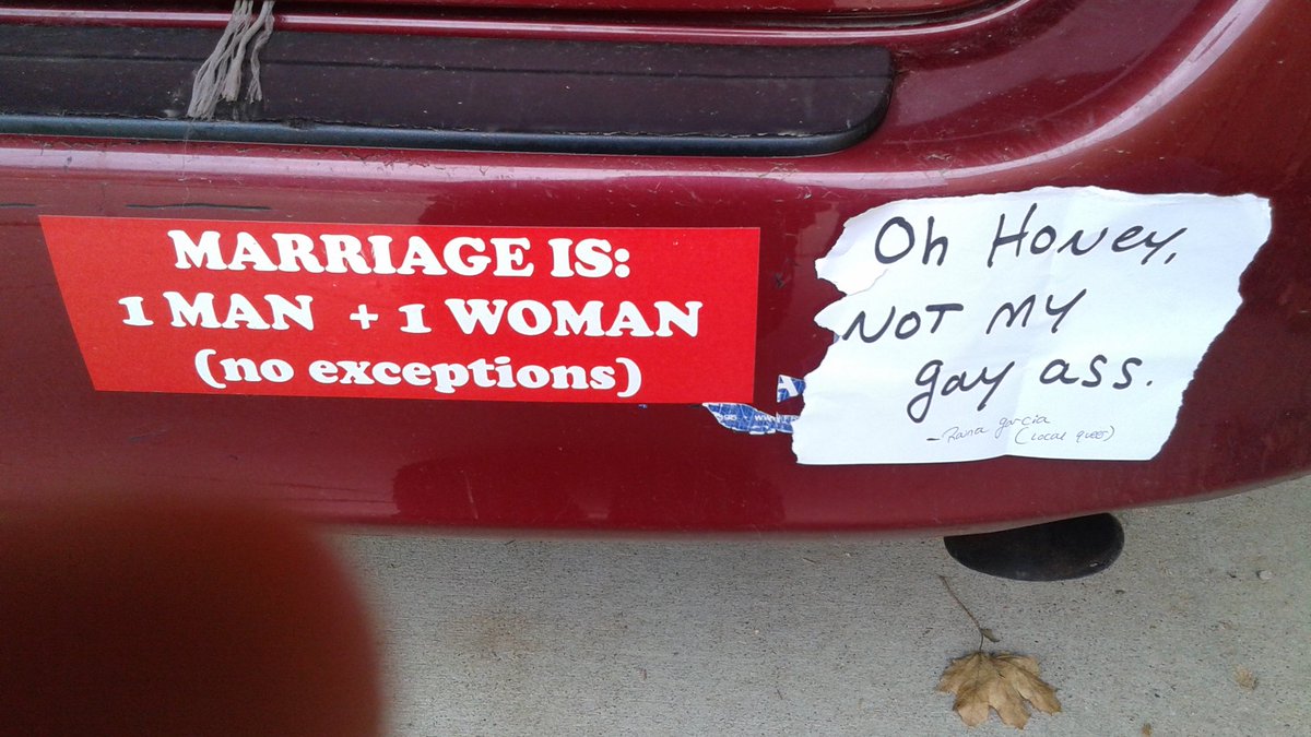 FOUNDthemusical's tweet photo. Better than a bumper sticker, a #Found note hits the road AND the punchline! #LoveIslove #LGBTQPride #LocalQueer #OnTheRoad #LoveIsLove https://t.co/qOGqPqVDpV