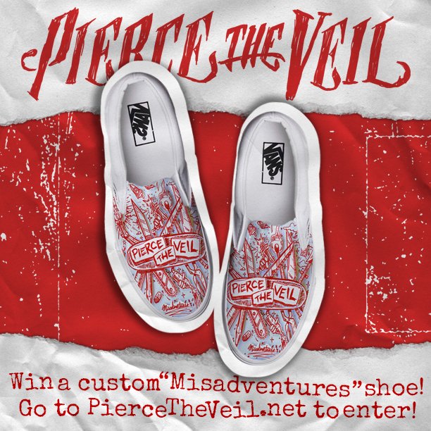 piercetheveil's tweet image. We're giving away a custom pair of Misadventures shoes. Head to piercetheveil.net to enter!
