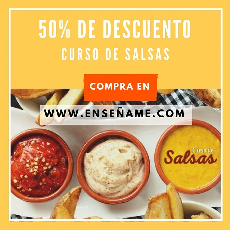 LoMasGourmet's tweet photo. 50% de #descuento en el #curso de salsas en Enséñame @CreaPotencial https://t.co/ph1NJpGcNm
#oferta #cocina #cybermonday #cyberlunes https://t.co/xp8iLutPHC