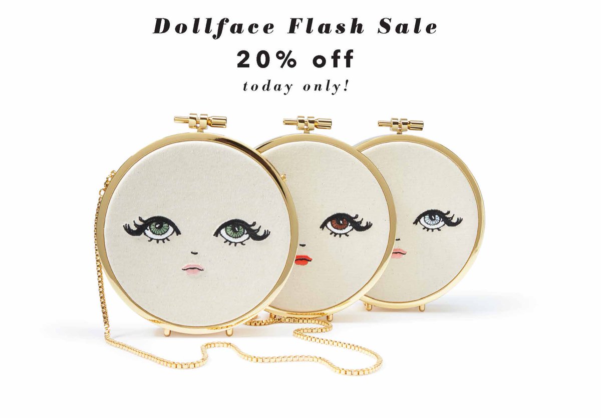 Dollface Flash Sale! 20% off totes and clutches. Tonight only.
bit.ly/2fuIa8M