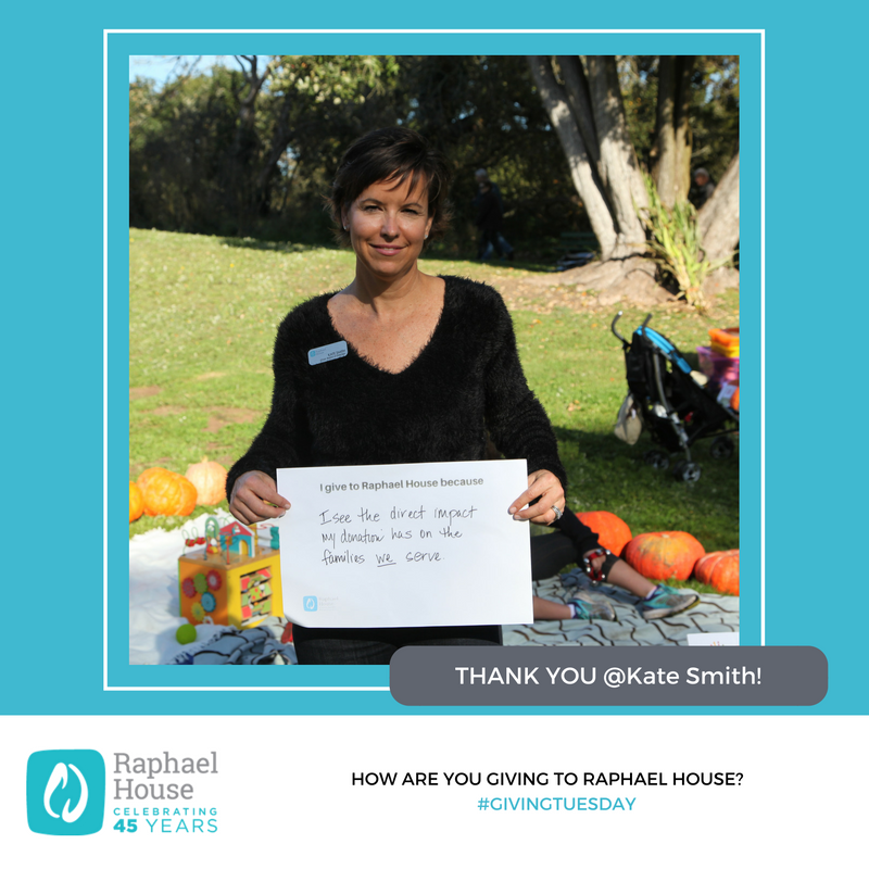 RaphaelHouseSF's tweet photo. With less than 12 hours until giving #GivingTuesday, we're honoring our most dedicated volunteers. Today we honor Board Member Kate Smith! https://t.co/RlYdIDPwaY