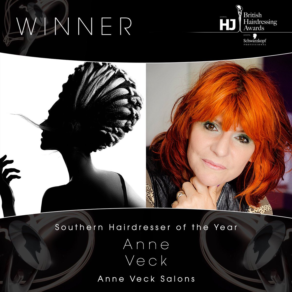 The winner of Southern Hairdresser of the Year is...<a href="/AnneVeck/">Anne Veck</a> #BHA2016