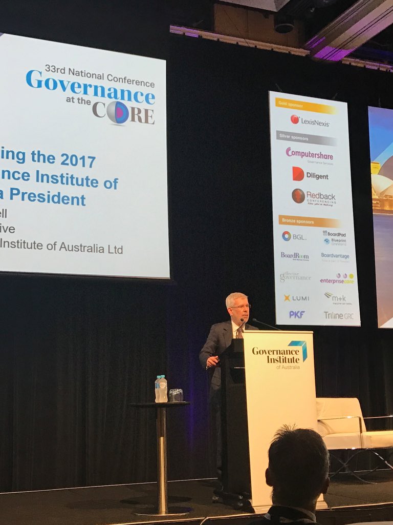 GovInstAus's tweet image. Steven Burrell announces our new President for 2017, Andrew Horne! #GovCore