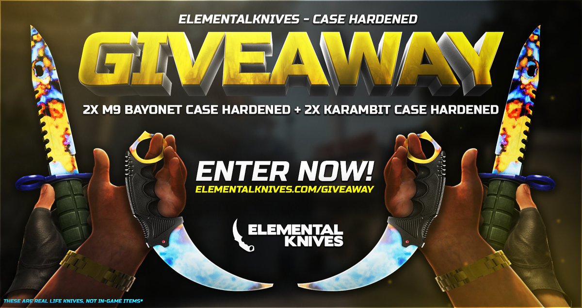 Case Hardened Giveaway Now Live!
ElementalKnives.com/Giveaway

4x winners drawn Mon Dec 5
RT + Follow + Click the link for more actions to enter!