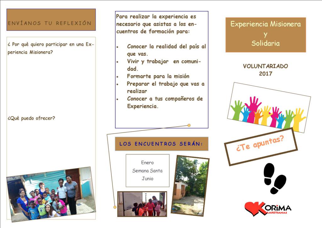 EXPERIENCIA MISIONERA VERANO 2017 korimaclaretianas.wordpress.com/2016/11/28/exp…