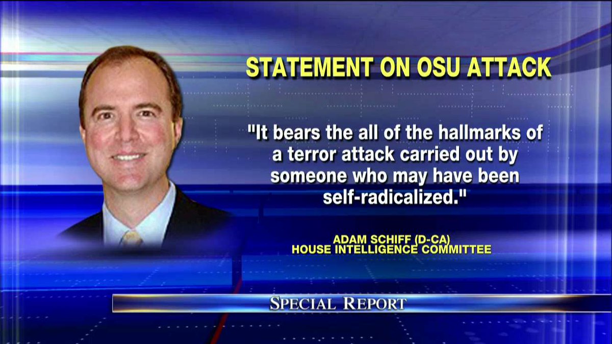 FoxNews's tweet photo. .@RepAdamSchiff statement on @OhioState attack: #SpecialReport https://t.co/hkQ0KKQsE6