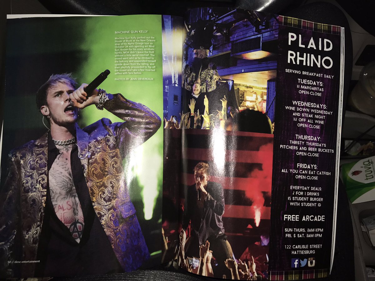 jenndphotograph's tweet photo. My photos of @machinegunkelly at @HOBNOLA in the new issue of @DIMESouth #laceup https://t.co/uwh9c1FGug
