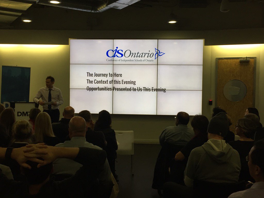 JanCampbell27's tweet photo. @CISOntario meets @RyersonDMZ. An evening of investigating ed-start-ups relevant to our schools https://t.co/Lp7hG3j8v7