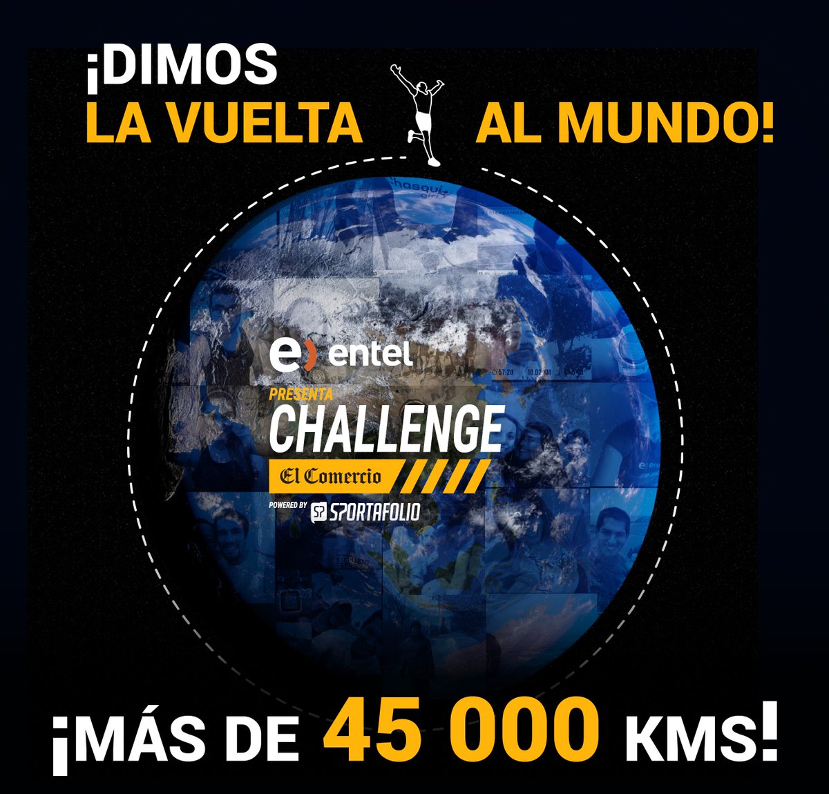 Sportafoliocom's tweet photo. ¡Le dimos la vuelta al mundo, gracias a todos ustedes! Superamos la circunferencia de 40,075km de la Tierra 🌎  #ChallengeElComercio https://t.co/GSUZSdVRdo