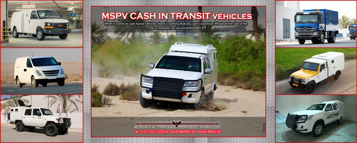 MSPVINDIA's tweet image. The level of #protection of our #CashInTransitVehicles #CITVehicles is between B6 &amp;amp; B7 as per clients requirement. mspv.in