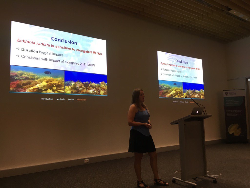 Gundula_Winter's tweet photo. Marine heat waves do not only bleach WA's coral, but also its seaweed #OIPS2016 @uwaoceans https://t.co/YL2hJVyGKp