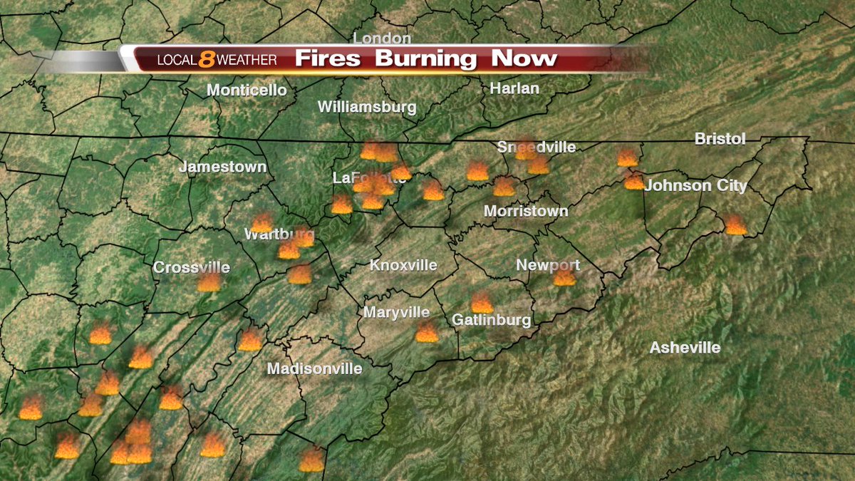 Current Wildfires In Tennessee Map United States Map