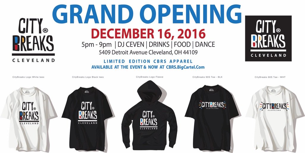 CityBreaksCLE's tweet photo. Happy to Announce the Return of #CityBreaksCLE #GRANDopening #CBRS #CBRSshop #Cleveland https://t.co/8HQxzEe90I