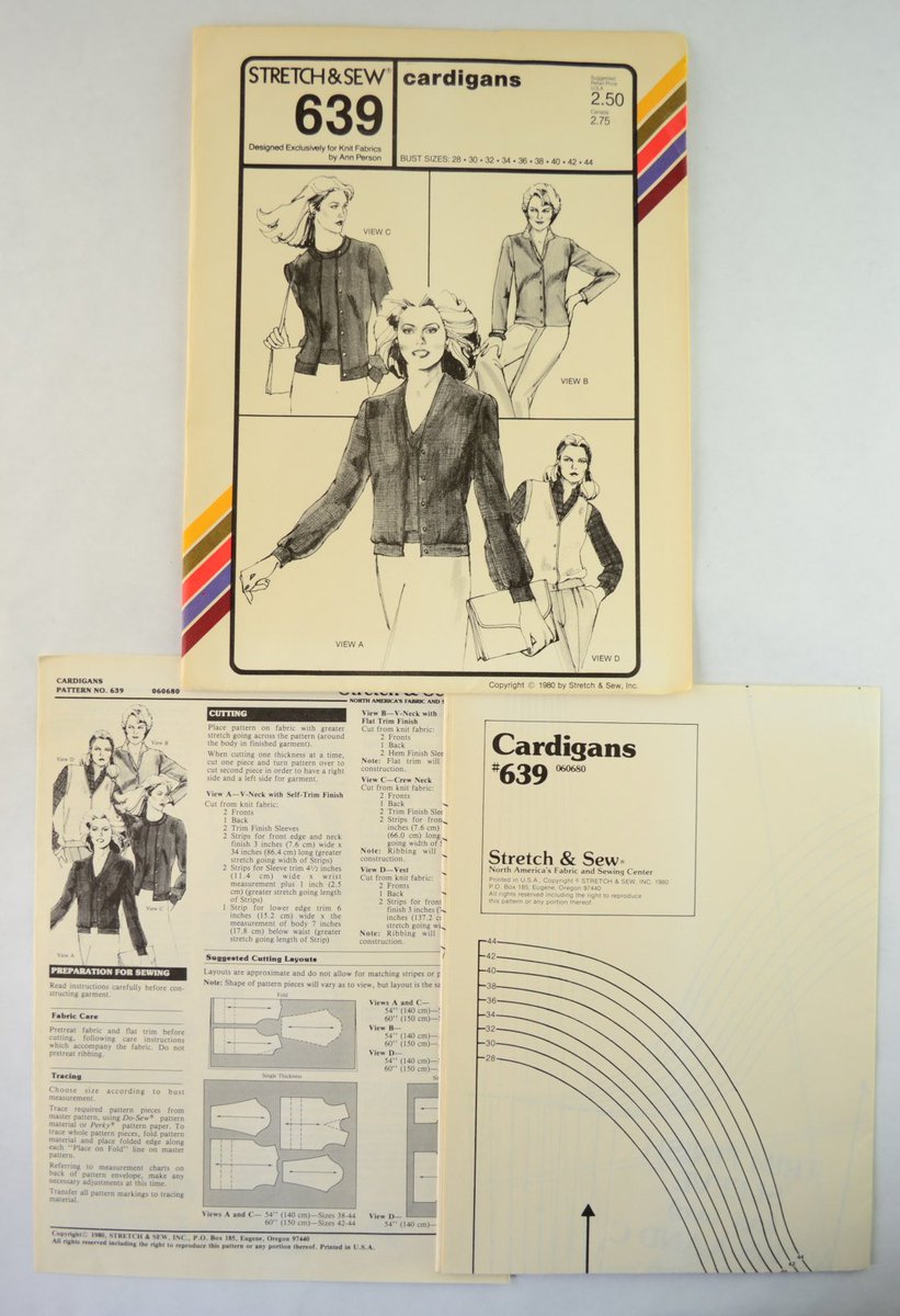 DailyDealFeeds's tweet photo. Stretch & Sew Pattern 639 Cardigans, V-Neck, Crew-Neck, Vest, Bust S… https://t.co/WHO670nhyw #Vintage #MultiPattern https://t.co/7v9erKsr7B