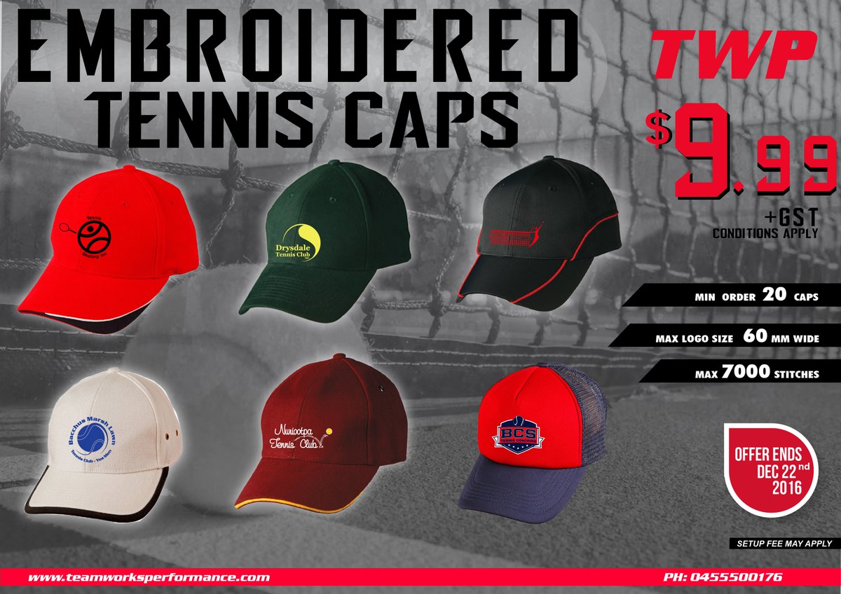 TWPsports's tweet photo. Embroidered Tennis Cap Sale - Now On! #TWPgameday #tennissale
For more info: https://t.co/RY0AvwuhIM https://t.co/Mj0yWPRtJW