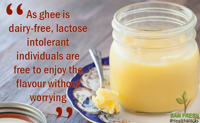 sanfreshin's tweet photo. SanFresh #HealthHack : As ghee is dairy-free, lactose intolerant individuals are free to enjoy without worrying! https://t.co/hYVafJq2MZ https://t.co/cYPOrLestC