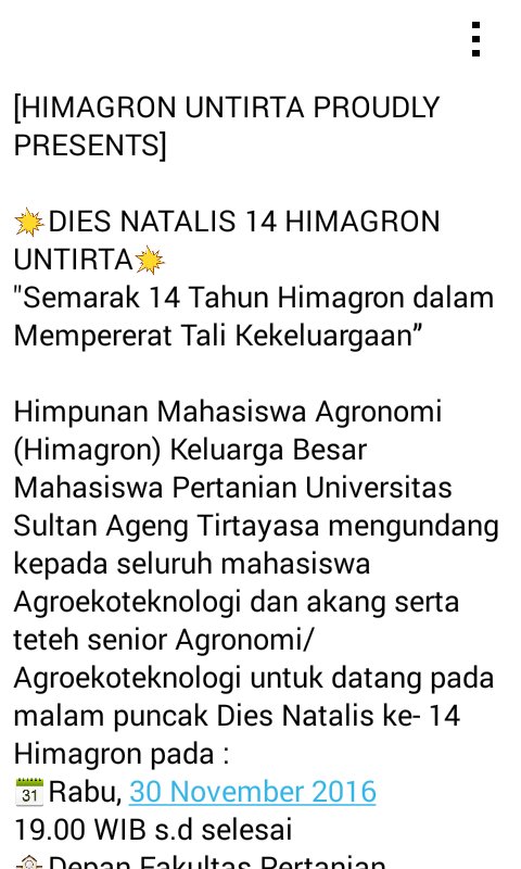 HimagronUntirta's tweet photo. Yuk dateng untuk memperingati dies natalis 14 HIMAGRON UNTIRTA😄😄 https://t.co/aVxHvBWdLZ