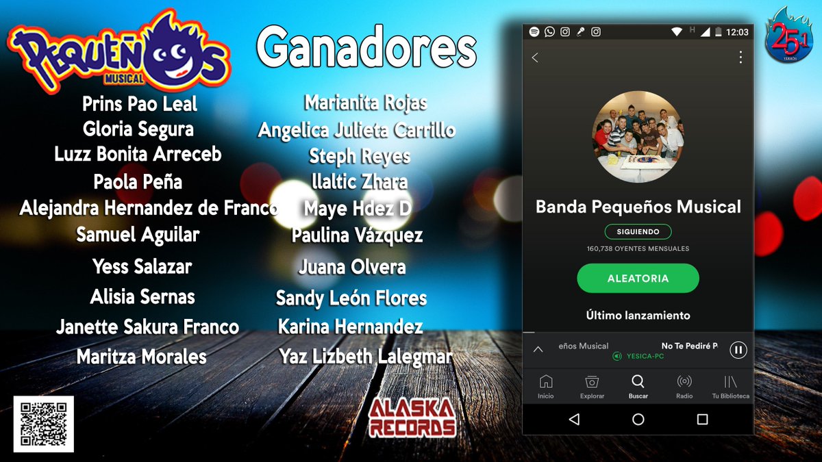 PequenosMusical's tweet photo. Muchas gracias a  quienes participaron,estas fueron las primeras 20 personas en mandarnos su captura de pantalla siguiéndonos en #Spotify https://t.co/a97GVtJEJg