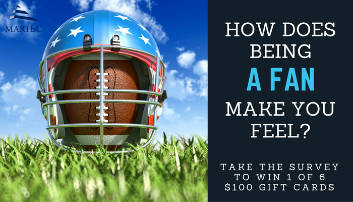 TheMartecGroup's tweet photo. Try our #NFL #EmotionMining survey! Takes <10 mins & be entered to win 1 of 6 $100 gift cards! https://t.co/TV8txUDV3i https://t.co/90JJKdlYUq