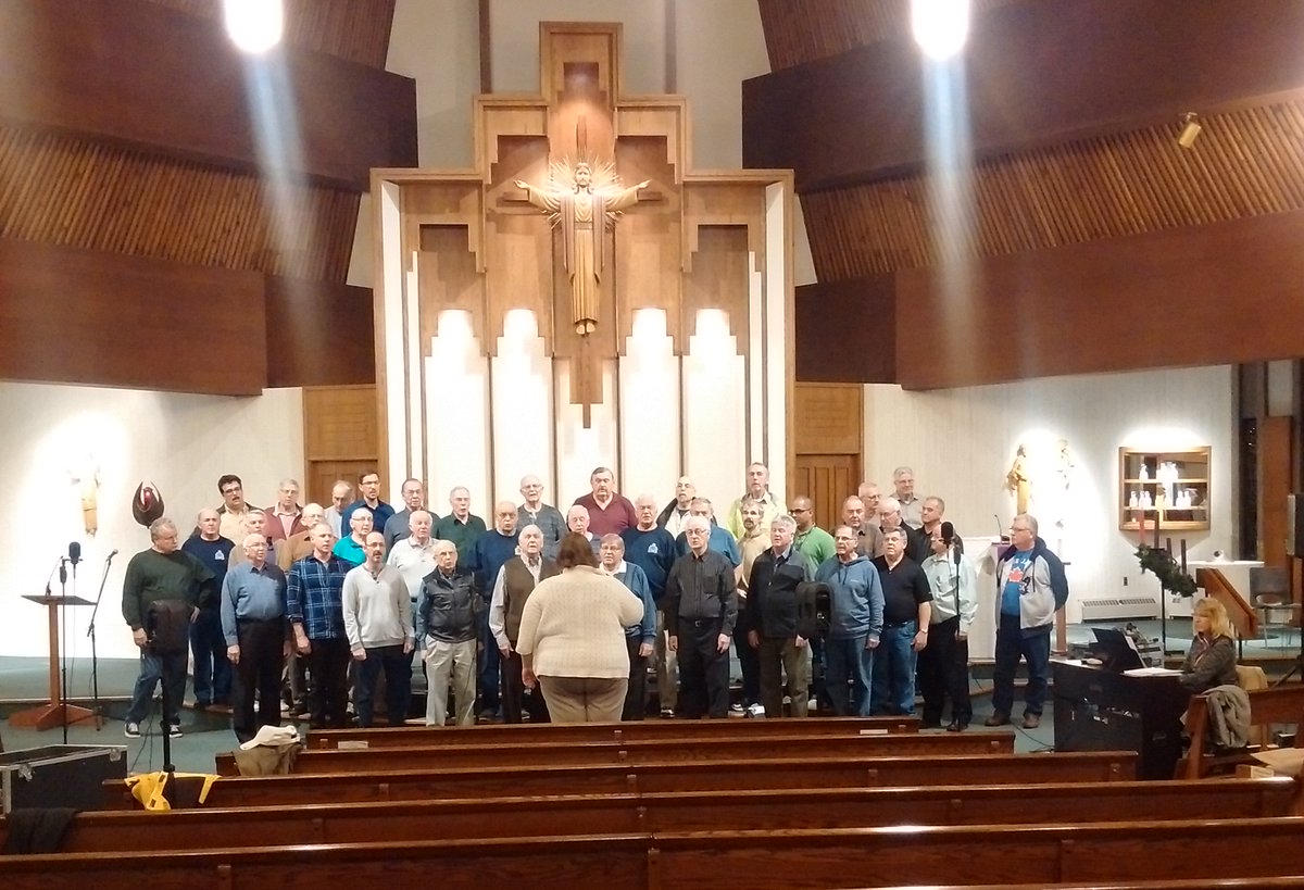 MikeHaffner77's tweet photo. 1/2 @WRPSToday Male Chorus practicing at #StDaniel for Semi annual Christmas concert this Saturday in support https://t.co/N2dfD0f8PY