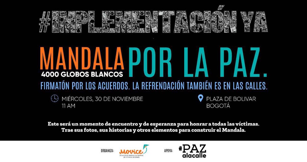 ConsejeriaDDHH's tweet photo. 📷| Les compartimos la convocatoria ciudadana por la refrendación e #ImplementaciónYa del #NuevoAcuerdo de paz 🇨🇴📝🕊⚪️ https://t.co/DHlChhomgG