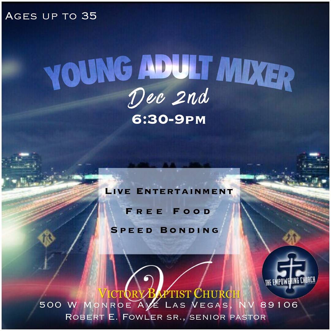 theyaclubattheV's tweet photo. Meet other young adult Christians at our first mixer this Friday!  Food, live entertainment, speed bonding, and prizes. @RobertEFowlerSr https://t.co/iJFQPFG6zg