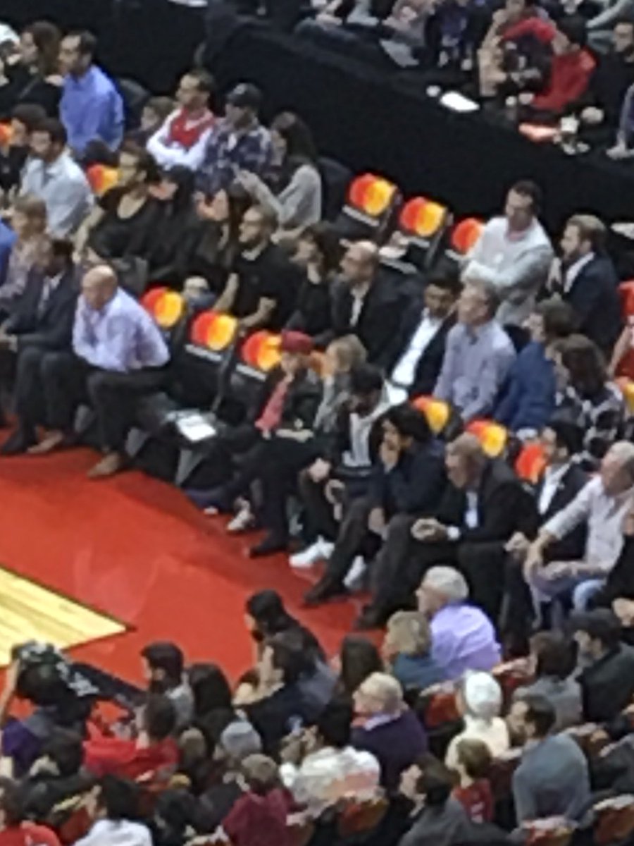 Fiancé and I at my 1st raptors game and I see?...My fav Blue Jay! <a href="/KPILLAR4/">Kevin Pillar</a> Wish I could get an autograph! Can't wait for spring training!!!