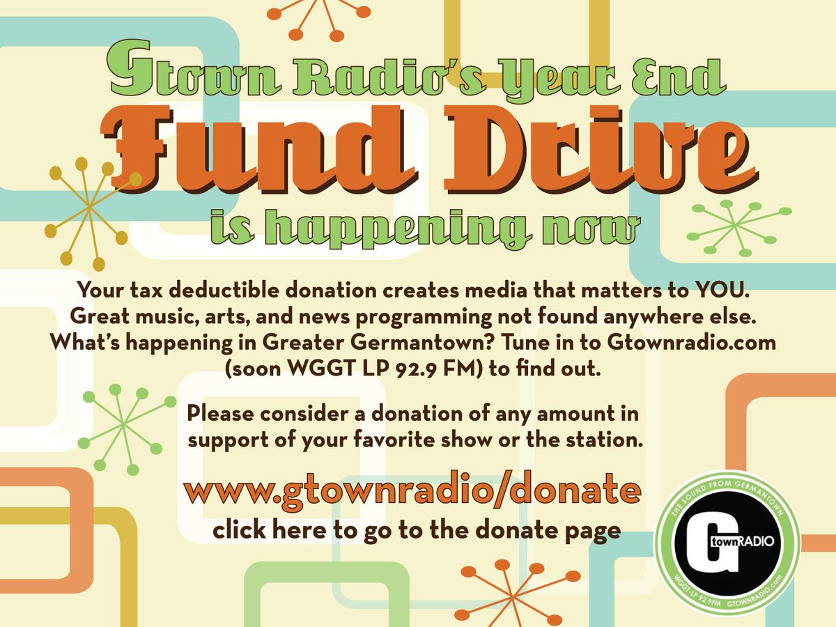 gtownradio's tweet photo. When thinking of year end giving remember us https://t.co/j56pamiqrl and tomorrow is #GivingTuesdayPhiladelphia, https://t.co/UatnmQtYx2