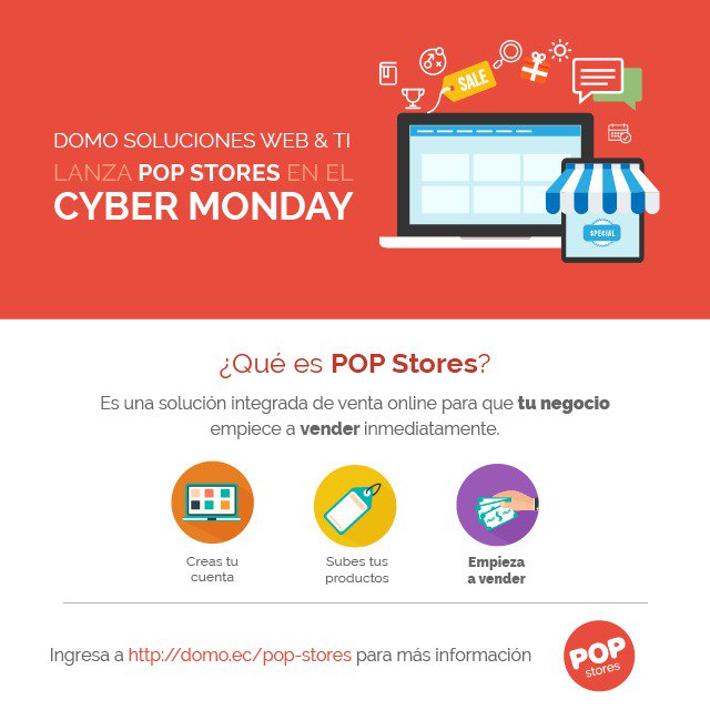 GEWEcuador's tweet photo. En #CyberMondayEC @domoec lanza #POPStores #ventaonline Entra a https://t.co/SZai0lM2zz para conocer como tu #PYME puede vender por internet https://t.co/AmA3fTHB5z