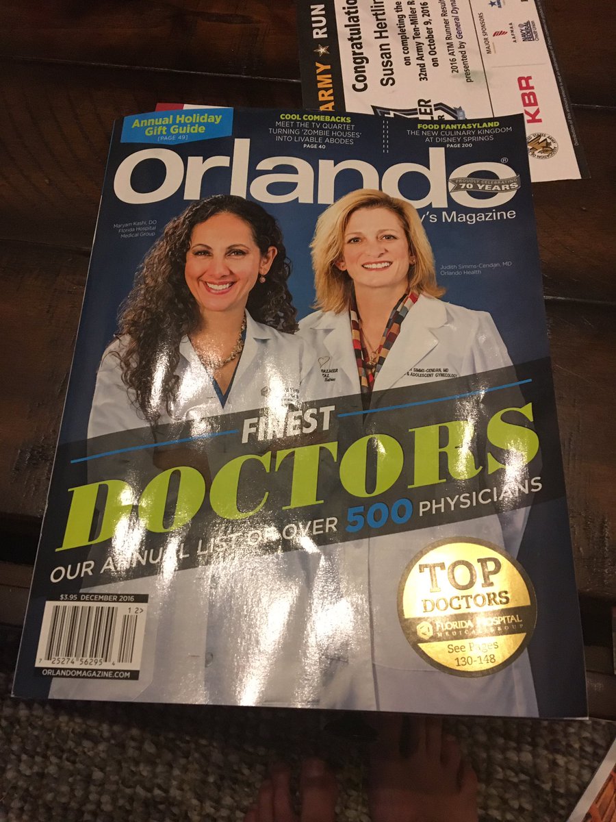 MarkHertling's tweet photo. One of our Physician Leader Grad - Dr Maryam Kashi - on the cover of Orlando Magazine as "best doctor!"  Get some!  @FloridaHospital https://t.co/UEs0Otjevb