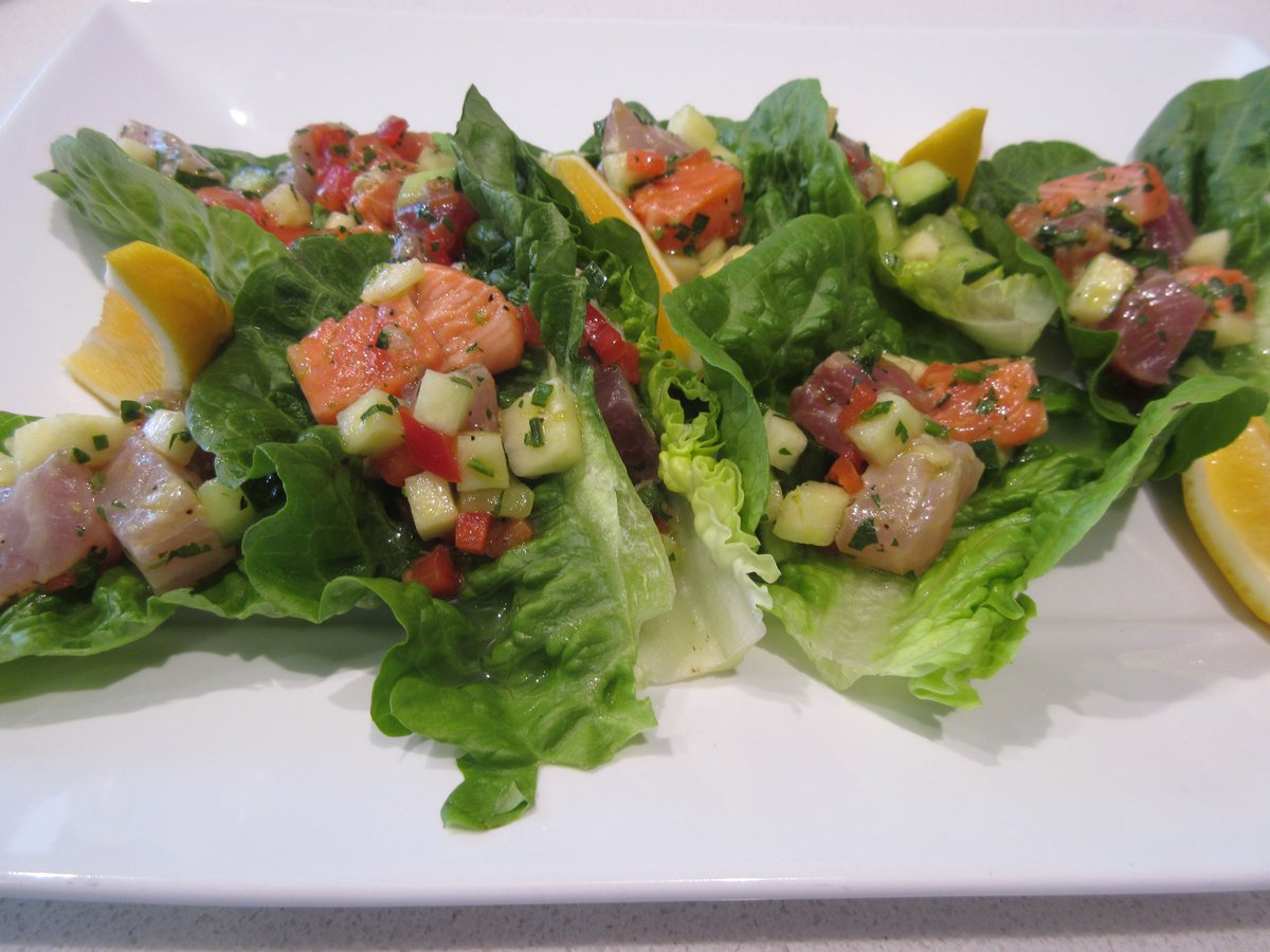 Sashimi of Tuna, Kingfish and Salmon #EatMoreFish #cookingclass #seafood