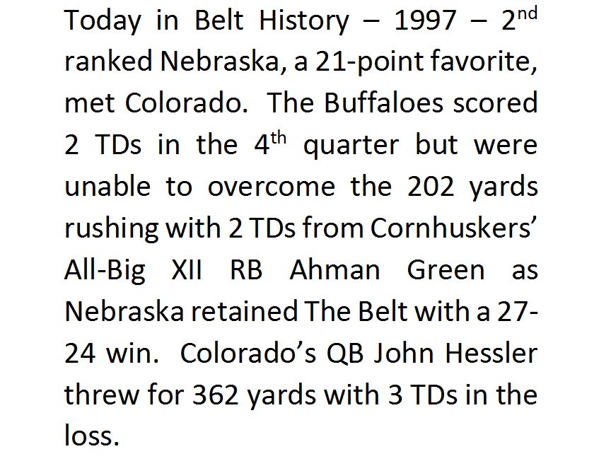 CollegeBelt's tweet photo. https://t.co/GHQHvZdlZm @HuskerFBNation @RunRalphieRun @AhmanGreen30 #JohnHessler #TheBelt https://t.co/aaPYhjUKnt