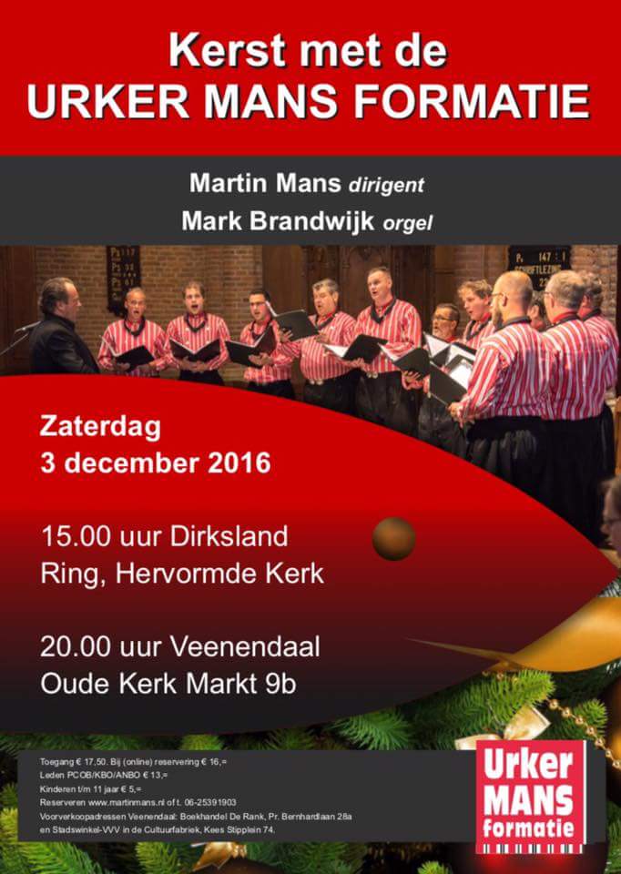 Aanstaande zaterdag in #Dirksland en #Veenendaal met <a href="/martinmansnl/">Martin Mans</a> en <a href="/mark_brandwijk/">Mark Brandwijk</a>. Mis het niet. Indrukwekkend programma. #kersttour