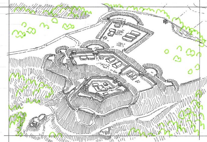 齊藤四郎,小田原風景,6号大,水彩,何かの小田原冊子の原画,作品集のおまけ付 原田優「早春」油絵・F4号 絵画買取・販売の小竹美術