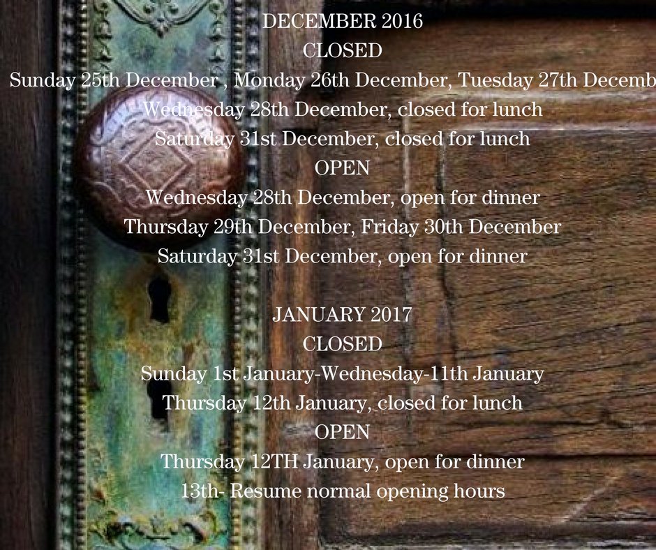 Visiting soon? Check out our Dec/Jan Opening Hours