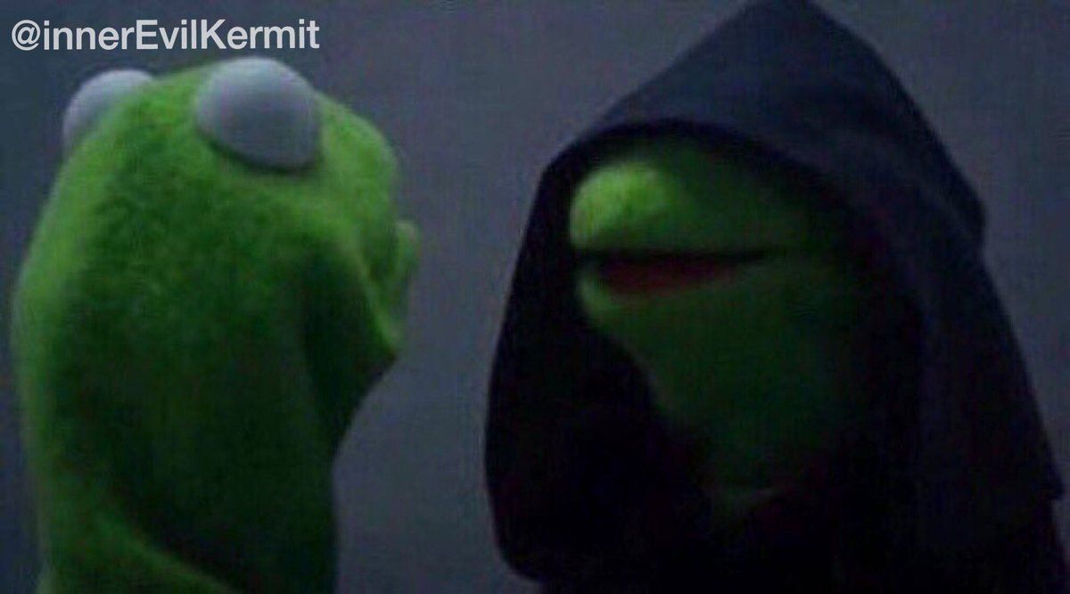 InnerEvilKermit's tweet photo. Me: Her dad is home, what if we get caught?

Inner me: You her daddy now https://t.co/93UYwDO5H5