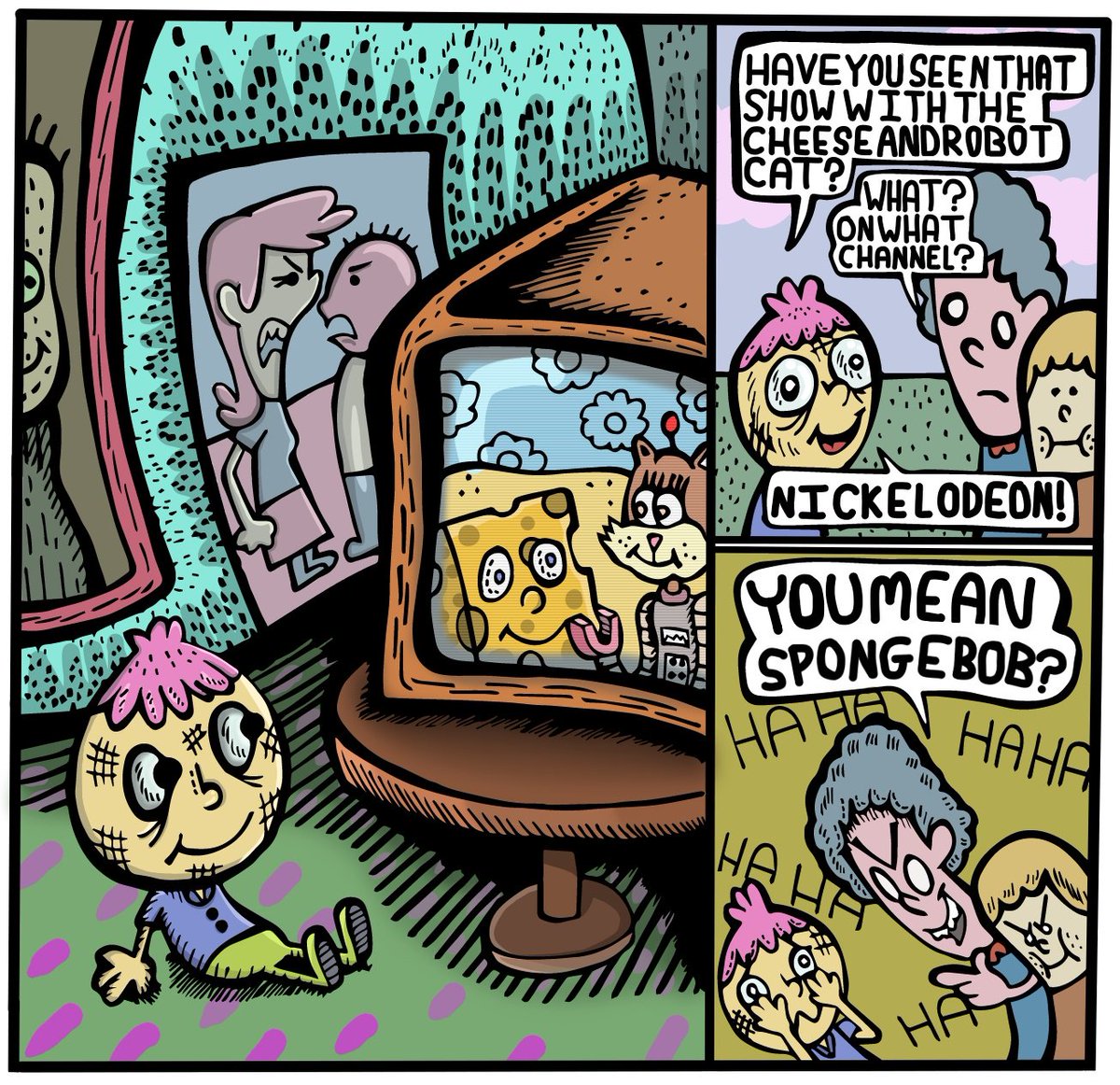 AndyBooPandy's tweet image. Thought he was a cheese. This months one off comic. #spongebob #comic