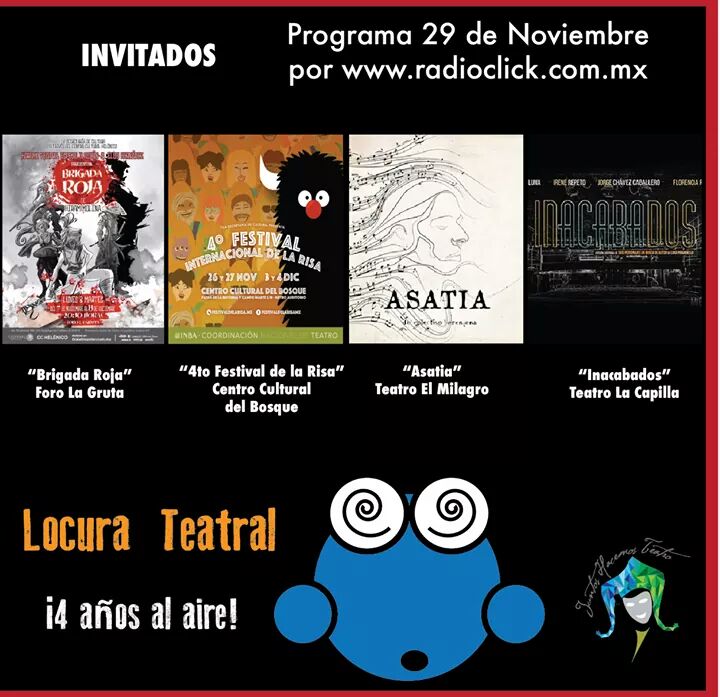 Mañana en @LocuraTeatral a las 10am por radioclick.com.mx <a href="/Radio_Click/">Radio Click</a> #JuntosHacemosTeatro <a href="/alasbutacas/">Teatromanía</a>