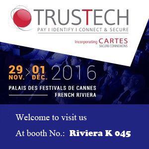 LisaHuangs's tweet photo. We are here at @TRUSTECH_Event showcasing our reliable #rfidreader, payment #cardreader, #kiosk #carddispenser #Trustech2016 https://t.co/rMgRCOv1yq