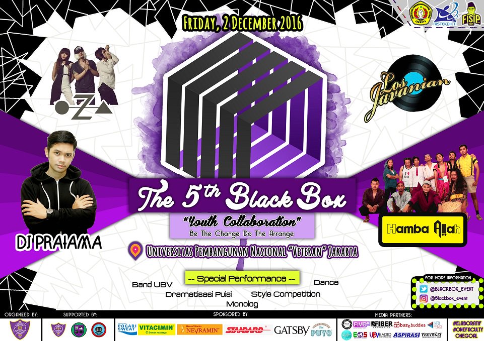 pasti kalian udah gak sabar kan untuk keseruan the 5th BLACKBOX? yuk dtg dan join sama kita, tgl 2 desember ya dan acara ini GRATIS loh