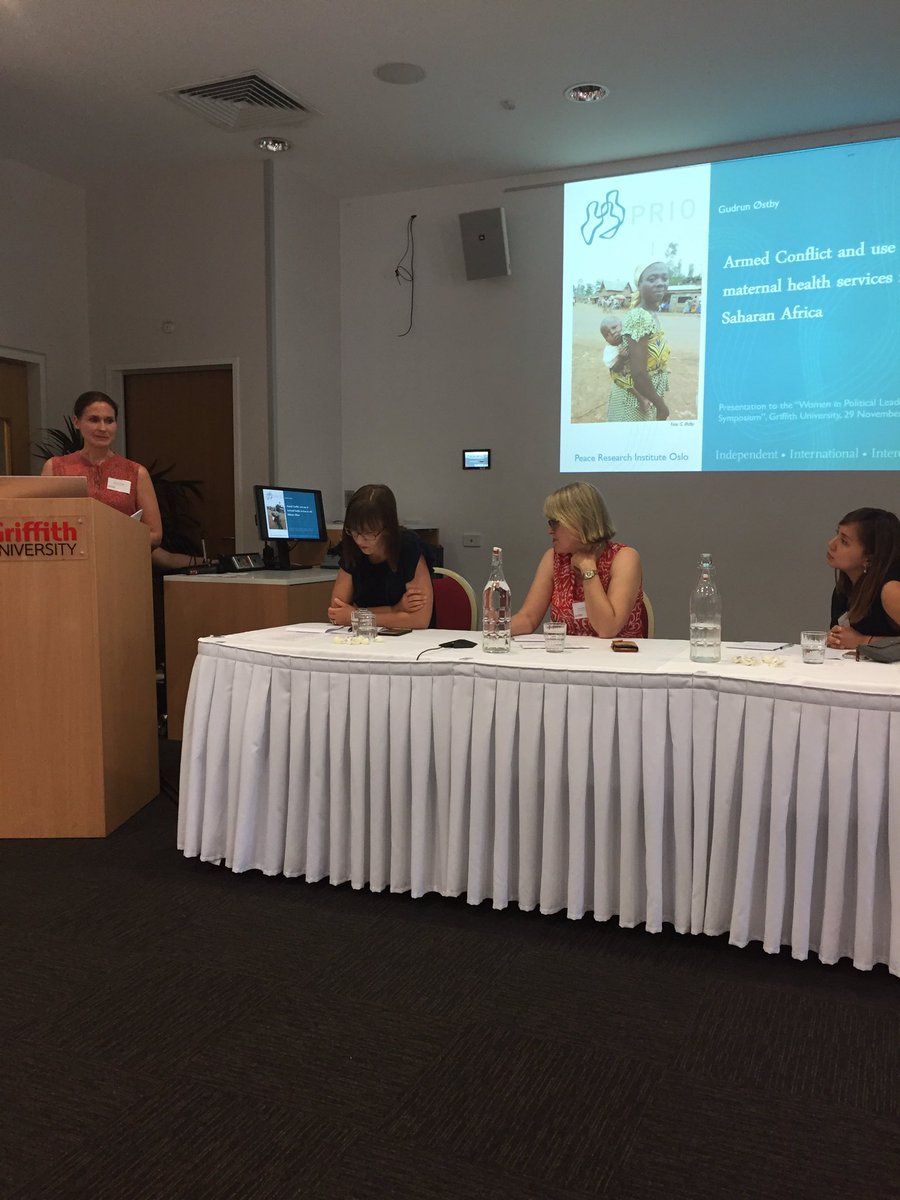 CaitlinMollica's tweet photo. Gudrun Ostby maternal health in peace and conflict environments #WIPLS @Griffith_SGIR https://t.co/RrXtfs3e8M